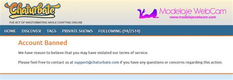 chaturbate account banned|Banned on Chaturbate : The full guide for models